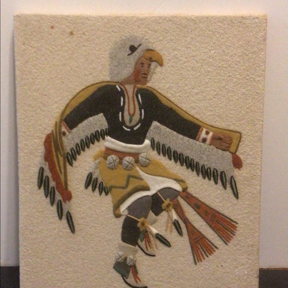 Vintage 12x10in Native Eagle Dancer Artwork - Picture 2 of 4